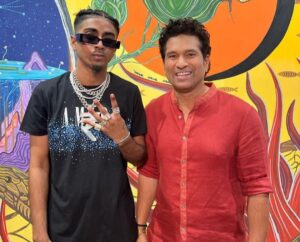 Mc Stan with Sachin Tendulkar