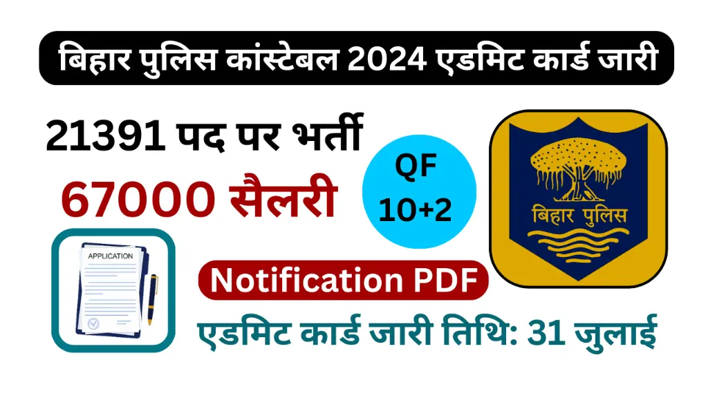 बिहार पुलिस कांस्टेबल एडमिट कार्ड 2024