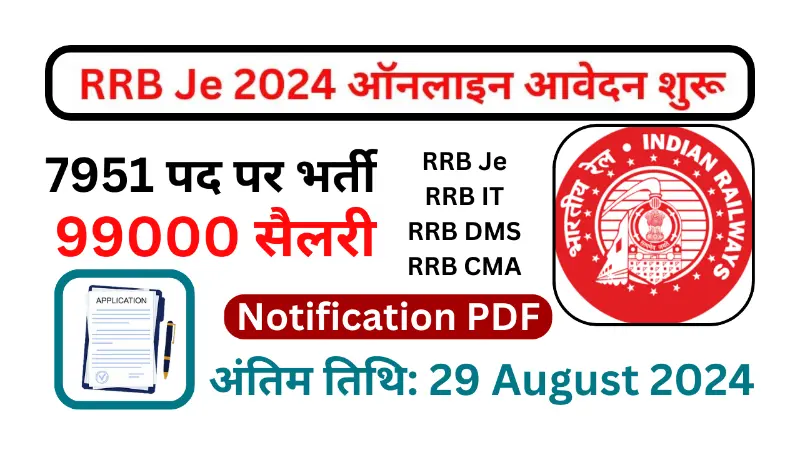 RRB JE Bharti Notification 2024 ki puri jankari hindi me